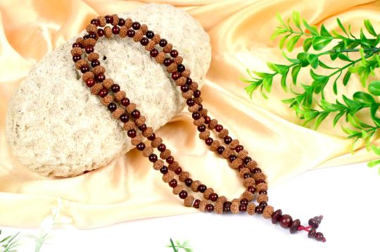 8 mukhi Ganesh Mala from Java with Red Sandalwood beads