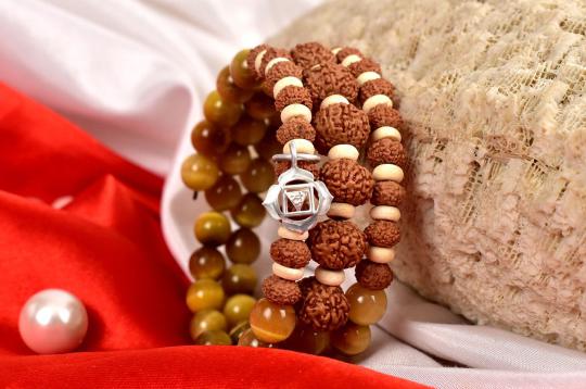 8 Mukhi Rudraksha and Cats Eye Bracelet - II
