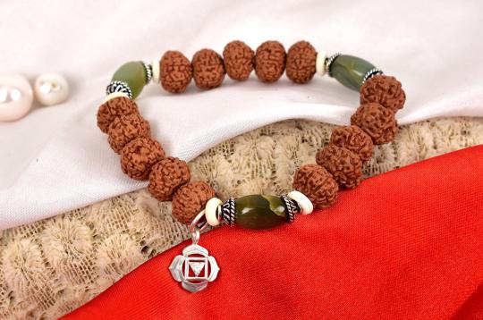 8 Mukhi Rudraksha and Cats Eye Bracelet - I