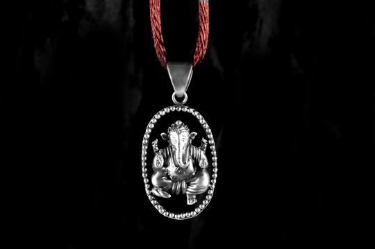 Ganesh Locket in Pure Silver - Design XLIII