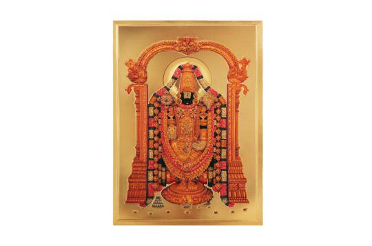 Lord Venkateshwara Photo in Golden Sheet - Large