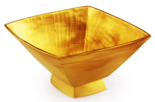 Small square bowl in brass
