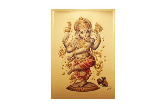 Artistic Ganesh Photo in Golden Sheet - Large