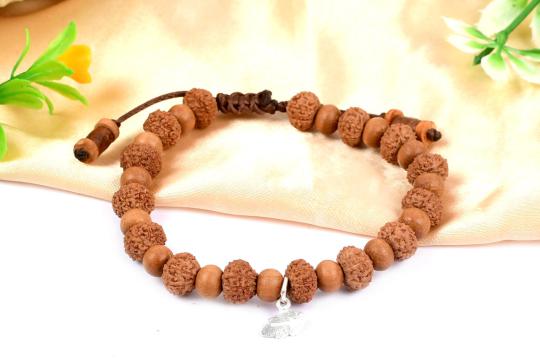 9 mukhi Durga bracelet from Java with Sandalwood beads