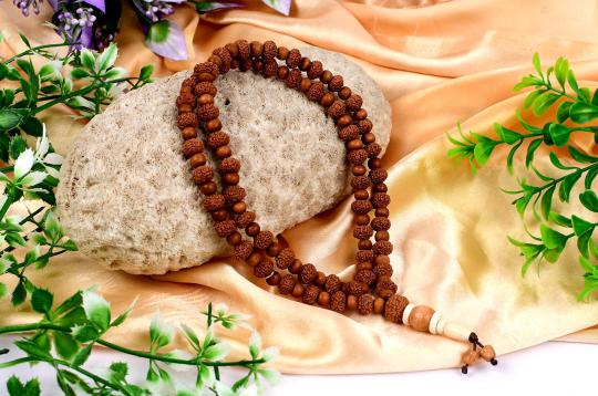 9 mukhi Durga Mala from Java with Sandalwood beads