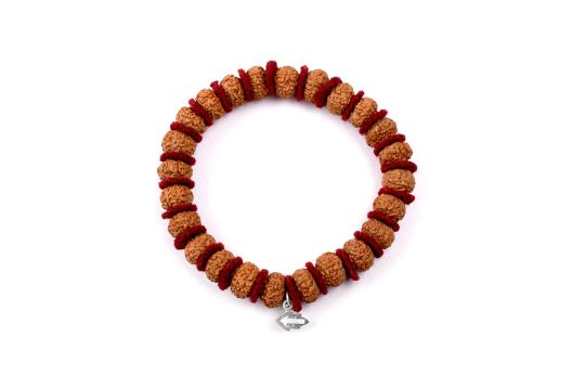 9 mukhi Durga Shakti bracelet from Java in woolen spacers