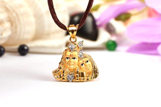 Radha Krishna Locket in pure Gold - 3.08 gms