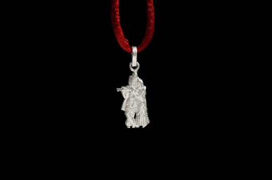 Radha Krishna Locket in Pure Silver