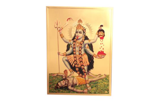 Maha Kaali Photo in Golden Sheet - Large