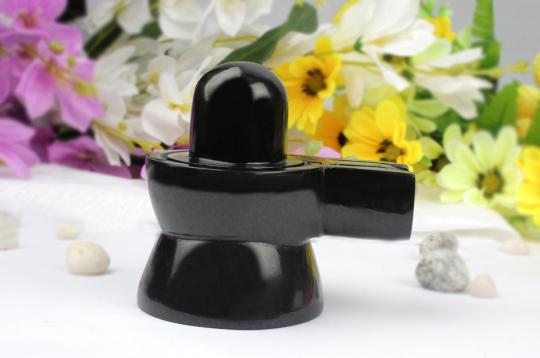Black Agate Shivling - 722 gms
