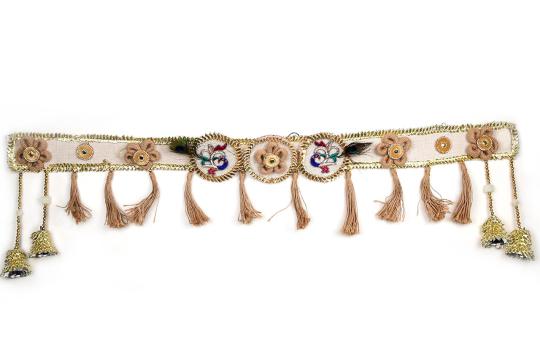 Decorative Jute Toran with Peacocks and Bells