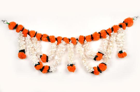 Mogra and Marigold Door Toran for Diwali