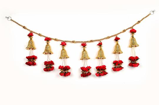 Golden Toran with Red Roses and Bells
