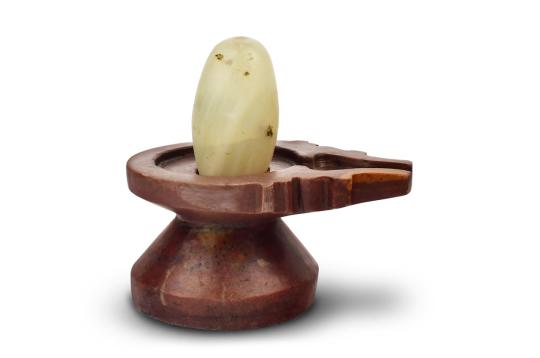 Bana Lingam with Stone Yoni base - CXLVIII