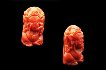 Coral Ganesha - 32.40 carats