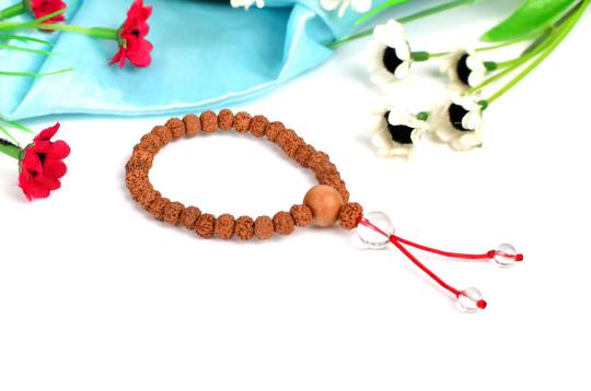 Guru bracelet with Sphatik sumeru - 7 mm