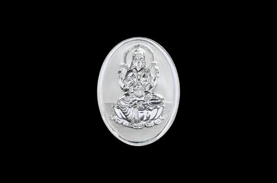 Shree laxmi Oval Shape Pure Silver Coin