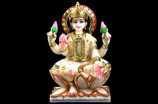 Goddess Lakshmi Idol in white Marble - II