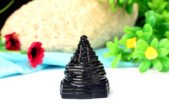 Shree Yantra in Blue Sun Stone - 46 gms