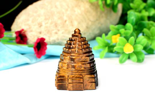 Shree Yantra in Tiger Eye Stone - 69 gms