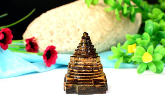 Shree Yantra in Tiger Eye Stone - 69 gms - I