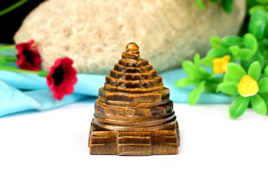 Shree Yantra in Tiger Eye Stone - 70 gms - II