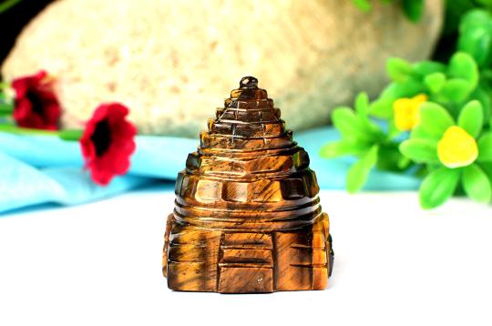 Shree Yantra in Tiger Eye Stone - 64 gms