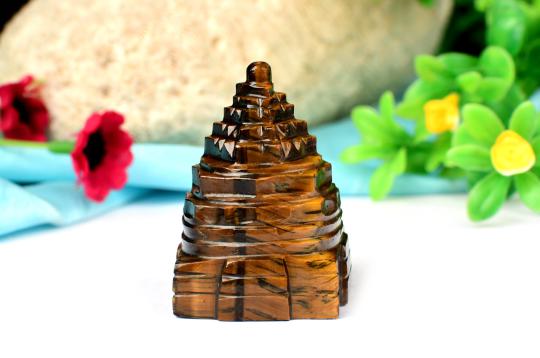 Shree Yantra in Tiger Eye Stone - 64 gms - II
