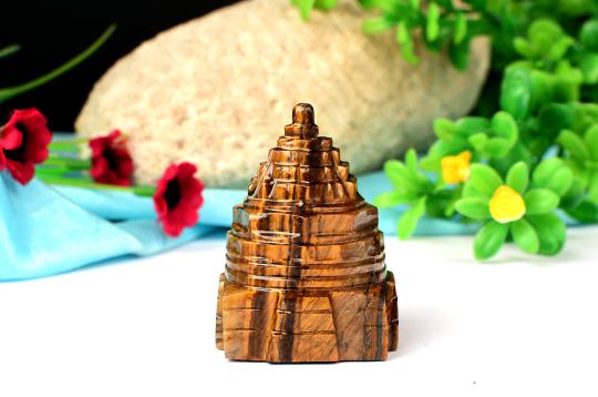 Shree Yantra in Tiger Eye Stone - 116 gms - II
