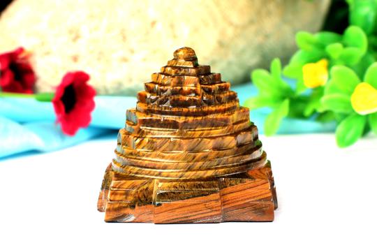 Shree Yantra in Tiger Eye Stone - 119 gms