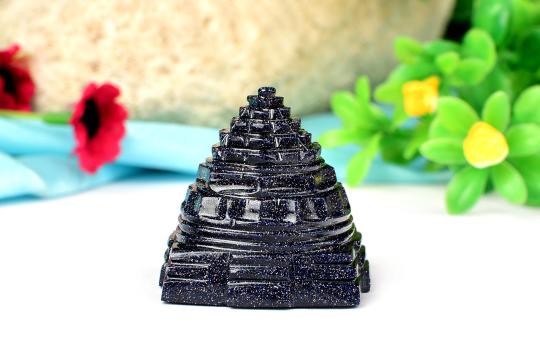 Shree Yantra in Blue Sun Stone - 63 gms