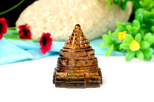 Shree Yantra in Tiger Eye Stone - 72 gms - II