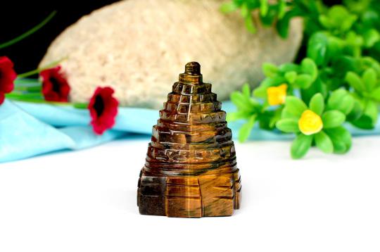 Shree Yantra in Tiger Eye Stone - 71 gms - I