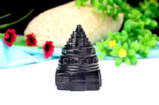 Shree Yantra in Blue Sun Stone - 135 gms