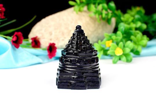 Shree Yantra in Blue Sun Stone - 136 gms