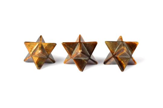 Star Pyramid in Tiger Eye - Set of 3 - 18 gms