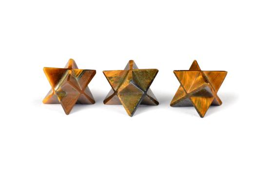 Star Pyramid in Tiger Eye - Set of 3 - 17 gms