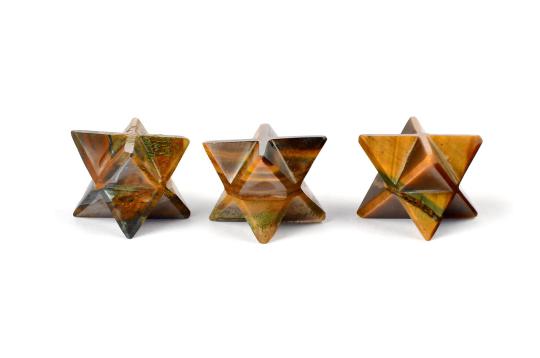 Star Pyramid in Tiger Eye - Set of 3 - 20 gms - I