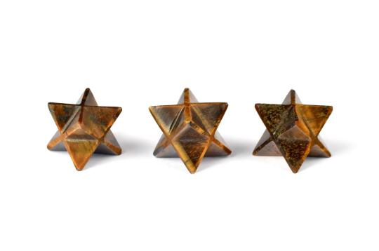 Star Pyramid in Tiger Eye - Set of 3 - 17 gms - I