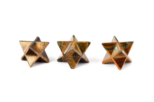Star Pyramid in Tiger Eye - Set of 3 - 16 gms