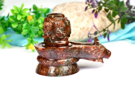 Gomed Hessonite Pashupatinath  Shivlinga - 353 gms