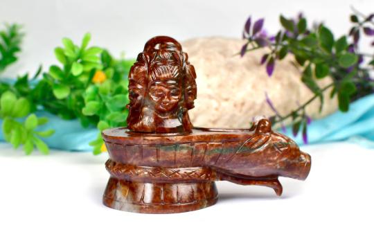 Gomed Hessonite Pashupatinath  Shivlinga - 362 gms