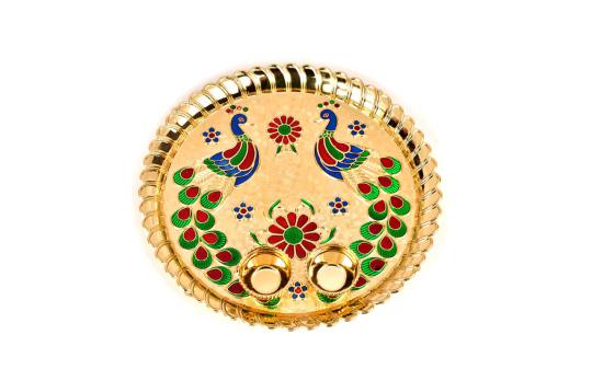 Peacock Designer Puja Thali - III