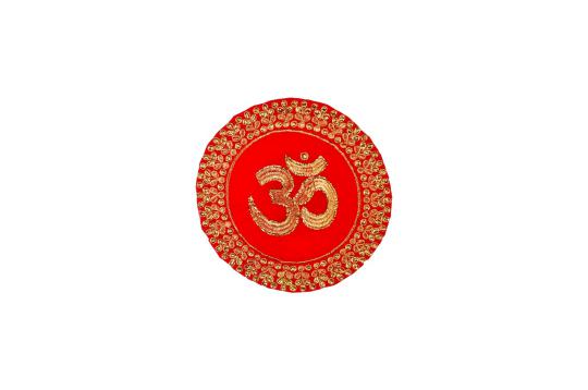 OM Design Round Puja Altar Cloth