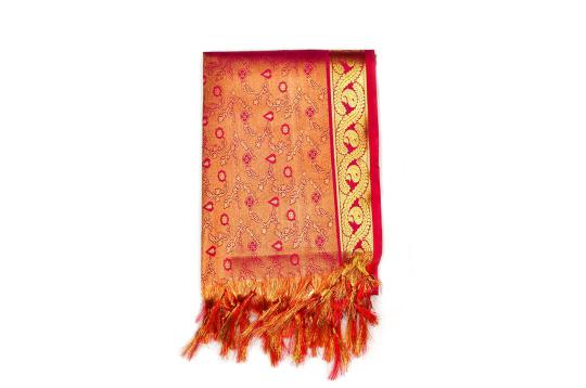 Flower Design Silk Puja Shawl
