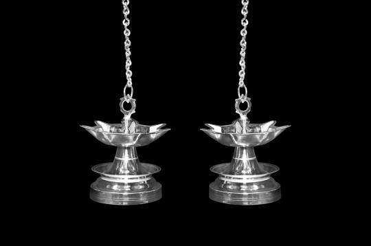 Hanging Samai Oil Lamps in 925 sterling silver - Set of 2
