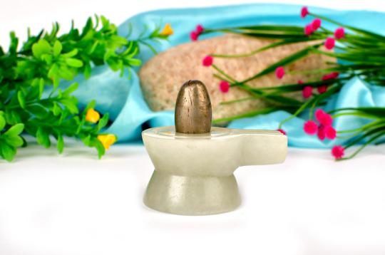 Parad Lingam with Light Green Jade Yonibase - XVIII