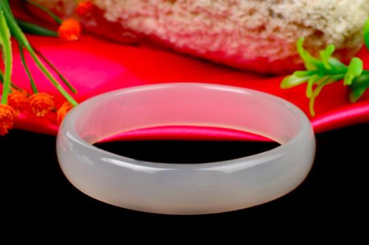 White Agate Bangle - III