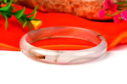 Pink Agate Bangle - I