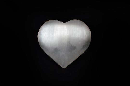 White Selanite Heart